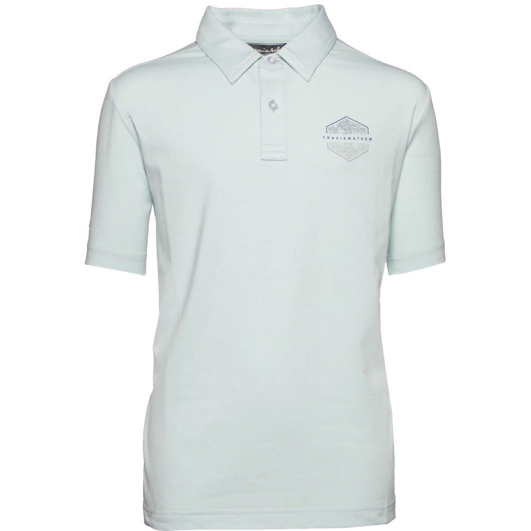 TravisMathew J Sun Rays Boys Golf Polo - Hthr Neptun Grn/L