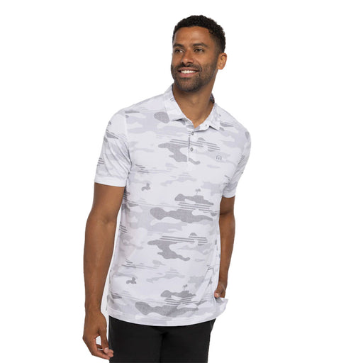 TravisMathew Heater Camo Mens Golf Polo - White/XXL