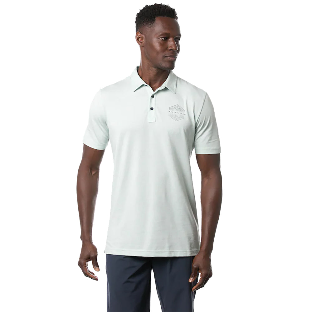 TravisMathew Sun Rays Mens Golf Polo - Hthr Green 3hnp/XXL