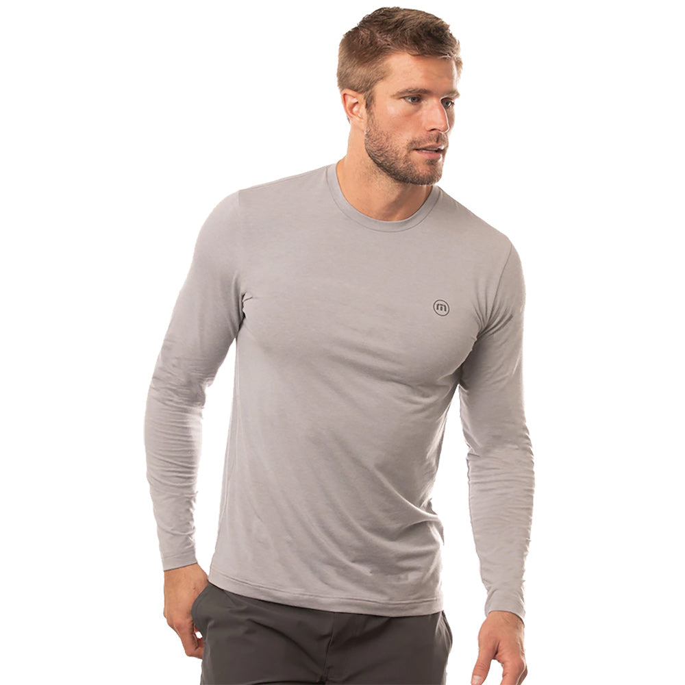 TravisMathew Slow Motion Mens Longsleeve Shirt - Hthr Sleet 0hsl/XL