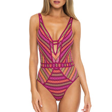 Load image into Gallery viewer, Becca Driftwood Plunge Pomegranat 1PC Wmn Swimsuit - Pomegranate/L
 - 1