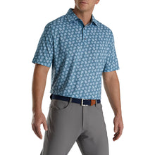 Load image into Gallery viewer, FootJoy Shadow Palm Print Lisle Mens Golf Polo - Ink/Dusk Blue/XXL
 - 1