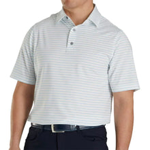 Load image into Gallery viewer, FootJoy Athletic Fit Classc Strp WH Mens Golf Polo - White/Blue/XL
 - 1