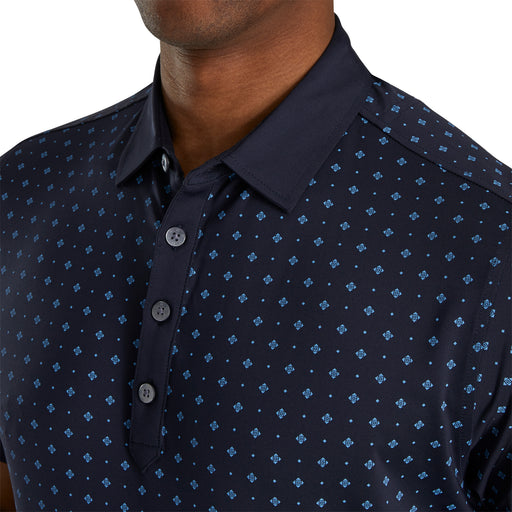 FootJoy Athletic Fit Deco Print Nvy Mens Golf Polo