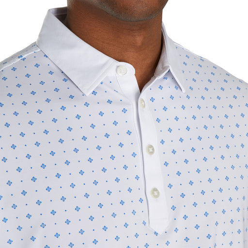 FootJoy Athletic Fit Deco Print Wht Mens Golf Polo