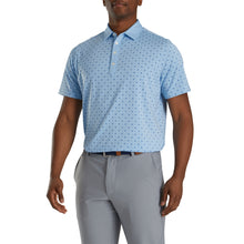 Load image into Gallery viewer, FootJoy Athletic Fit Deco Prnt LtBu Mens Golf Polo - Sky/Navy/XL
 - 1
