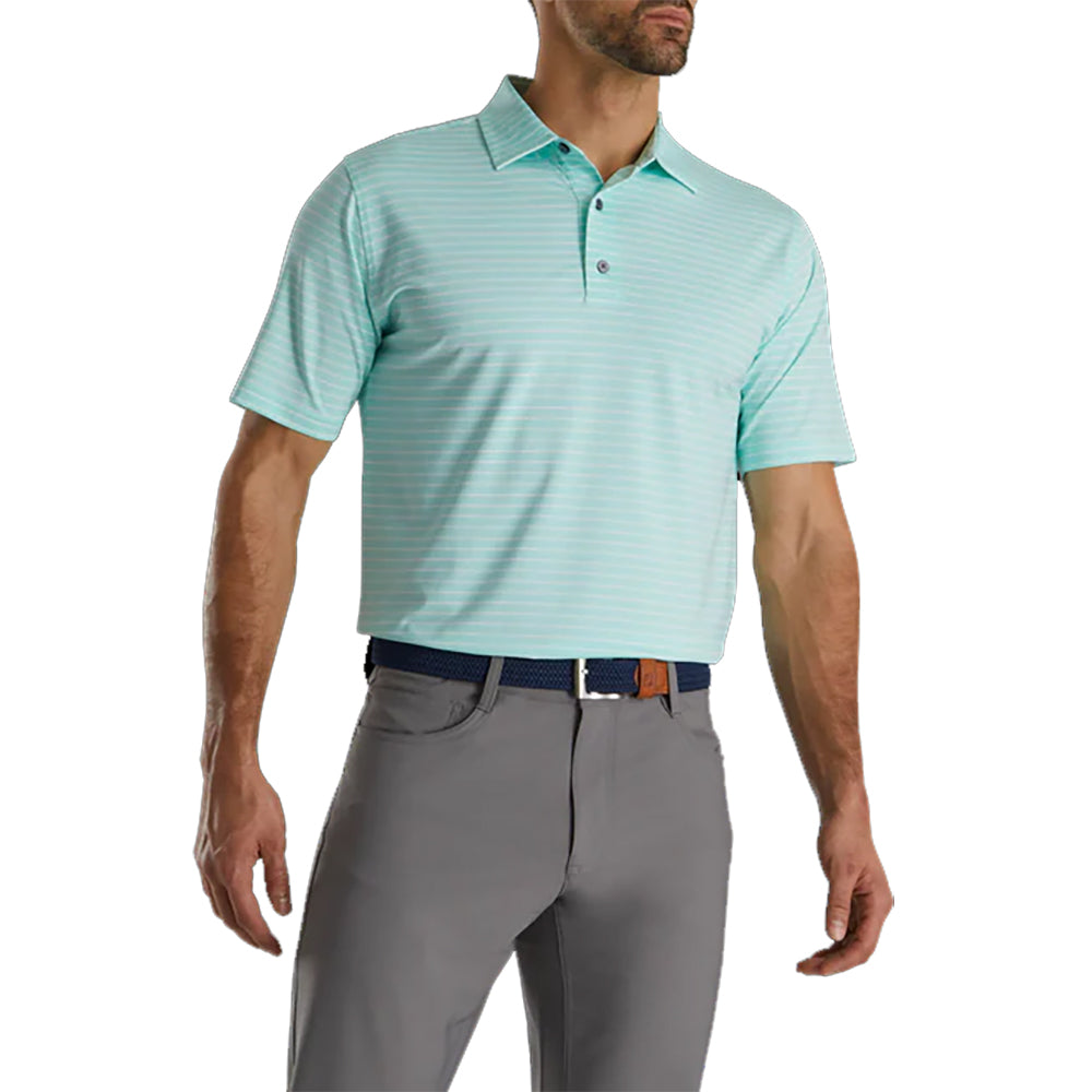 FootJoy Athletic Fit Classc Strp Gn Mens Golf Polo