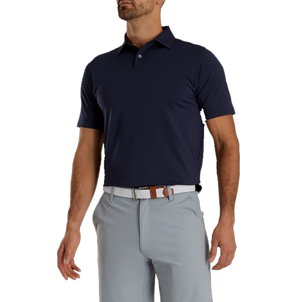 FootJoy Athletic Fit Solid Navy Mens Golf Polo - Navy/XL