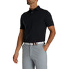 FootJoy Athletic Fit Solid Lisle Black Mens Golf Polo