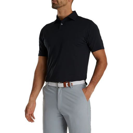 FootJoy Athletic Fit Solid Lisle Bk Mens Golf Polo - Black/XL
