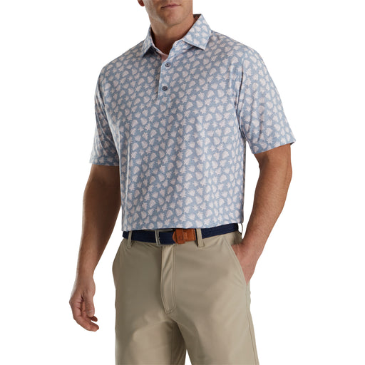 FootJoy Shadow Palm Print Lisle Gy Mens Golf Polo