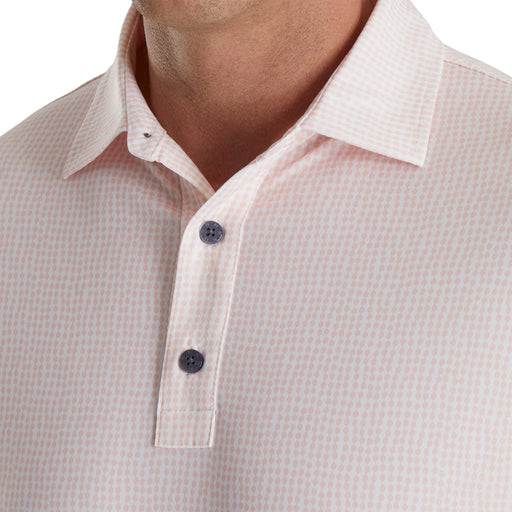 FootJoy Bead Chain Print Lisle Pink Mens Golf Polo