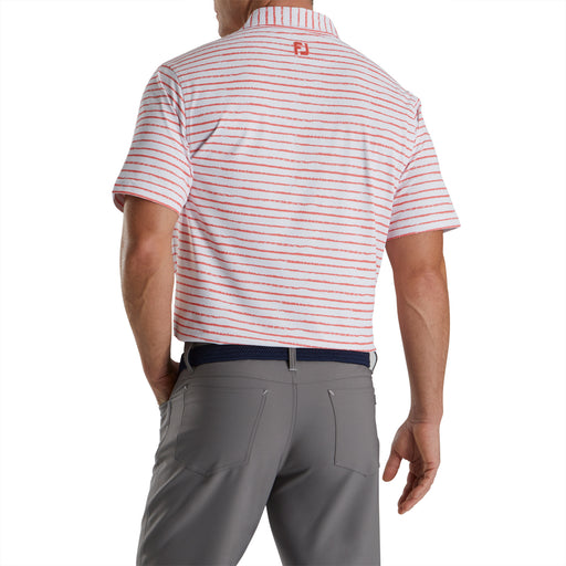 FootJoy Chalk Line Print Stretch Wh Mens Golf Polo