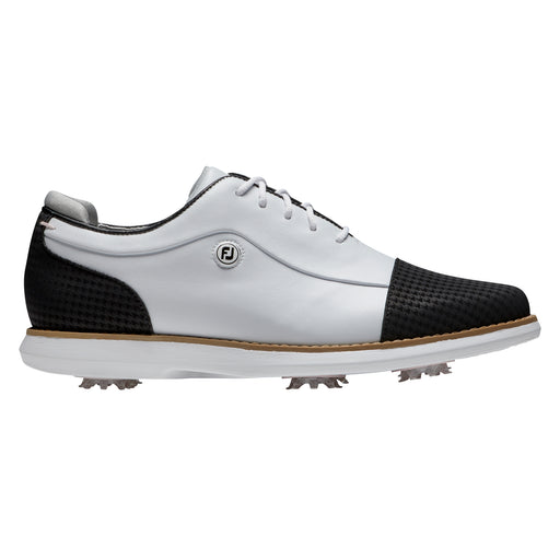 FootJoy Traditions Cap Toe Womens Golf Shoes - White/Black/B Medium/6.0