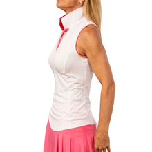 Load image into Gallery viewer, Scratch Seventy Erin Womens Sleeveless Golf Polo - White/Pink/L
 - 8