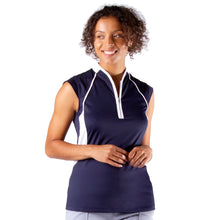 Load image into Gallery viewer, NVO Maxine Mock Navy Womens Golf Polo - NAVY 400/L
 - 1