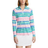 RLX Ralph Lauren Printed Airflow Jersey Canvas Awning Womens Golf 1/4 Zip