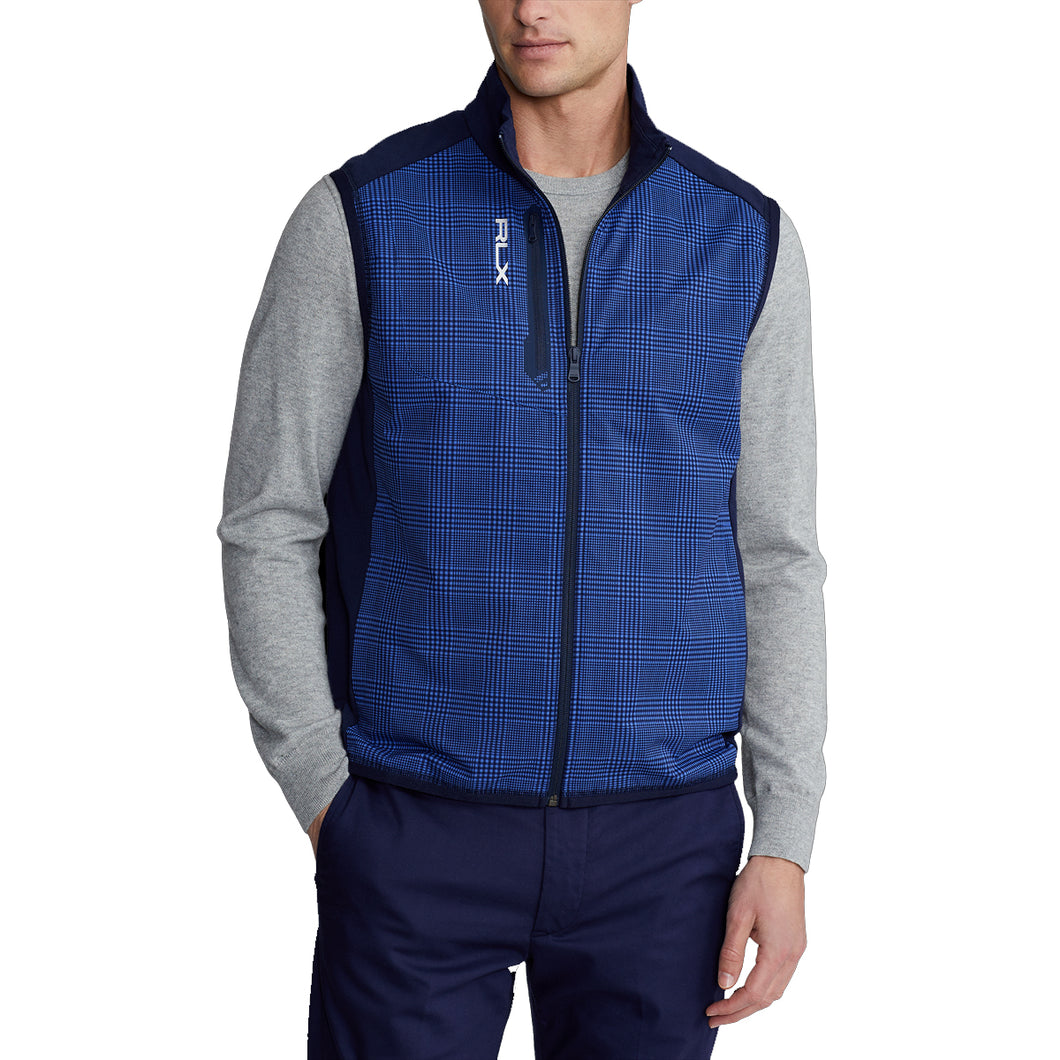RLX Ralph Lauren Solid Tch Terry NY Mens Golf Vest - F Nvy/Lib Plaid/XL