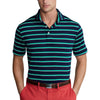 RLX Ralph Lauren Lightweight Wide Multi Stripe French Navy Mens Golf Polo