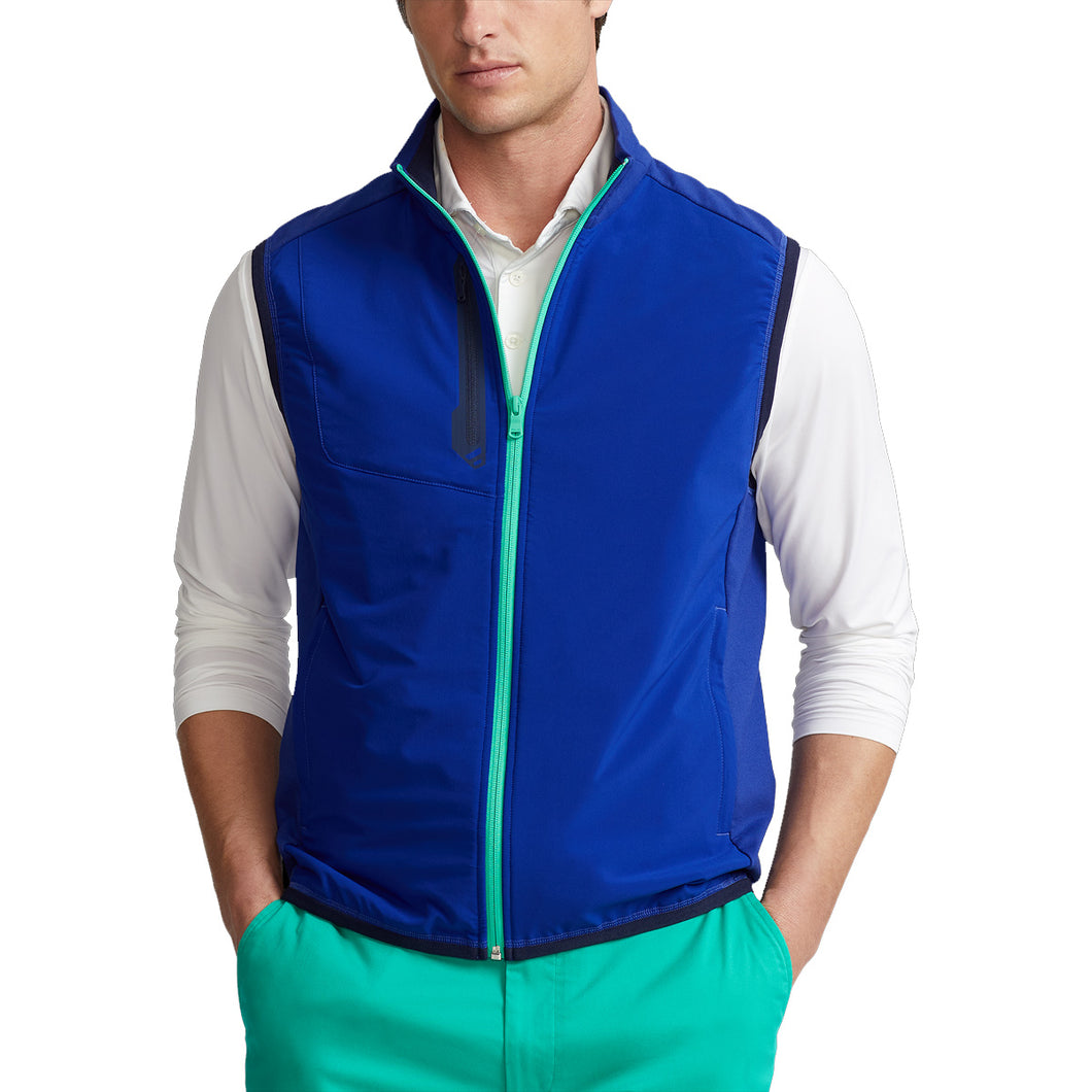 RLX Ralph Lauren Tech Terry Her Roy Mens Golf Vest - Royal/Cabo Grn/XL