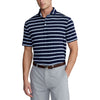 RLX Ralph Lauren Lightweight Wide Multi Stripe French Navy Mens Golf Polo