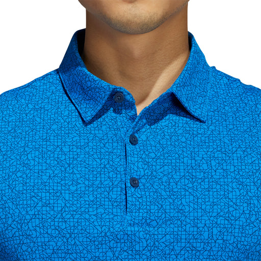 Adidas Abstract Print Blue Rush Mens Golf Polo