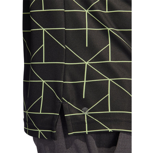 Adidas Jacquard Lines Black-Lime Mens Golf Polo