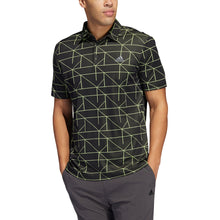 Load image into Gallery viewer, Adidas Jacquard Lines Black-Lime Mens Golf Polo - Blk/Pulse Lime/XXL
 - 1