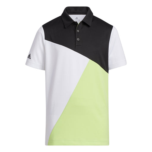 Adidas Heat.Rdy Color Block Boys Golf Polo - Black/Lime/Wht/XL