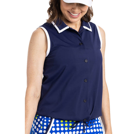 Kinona Golf Then Go Womens Sleeveless Golf Polo - NAVY BLUE 224/L