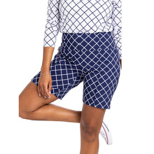 Load image into Gallery viewer, Kinona Tailored n Trim Lattice 8in Wmn Golf Shorts - LATTICE NVY 936/M
 - 1