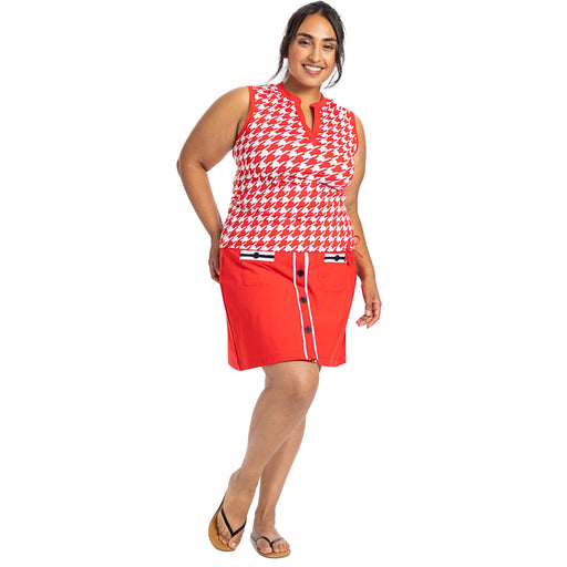 Kinona Cut Loose Red Womens Sleeveless Golf Polo - HNDSTH RED 940/M