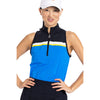 Kinona Smolder Shoulder Azure Blue Womens Sleeveless Golf Polo