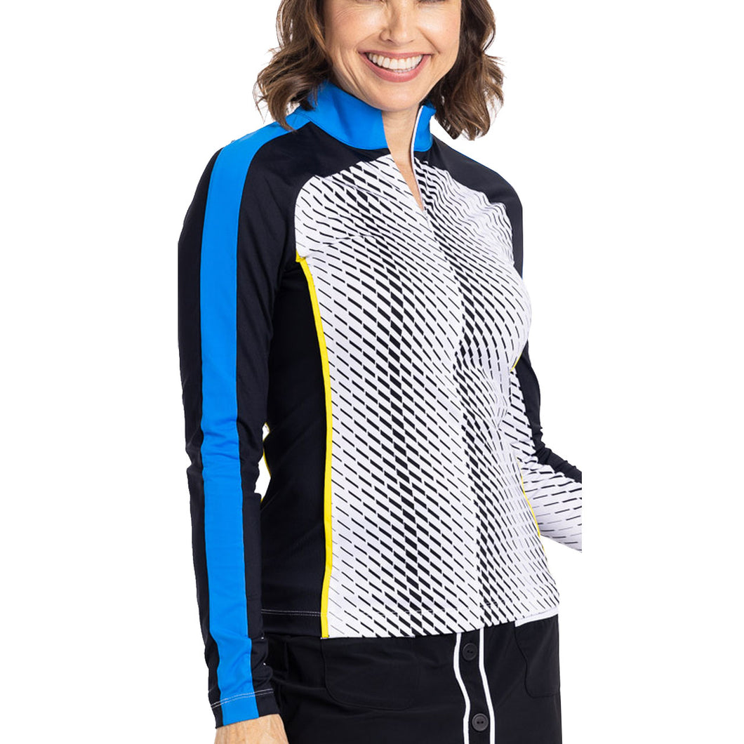 Kinona Fast Round Black Wmn Long Sleeve Golf Shirt - TREAD BLK 943/L