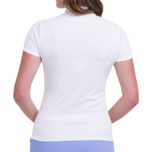 Load image into Gallery viewer, EP NY Split Mock Print White Womens SS Golf Polo
 - 2