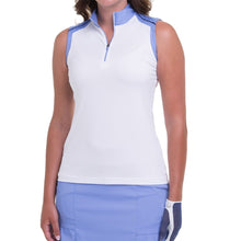 Load image into Gallery viewer, EP NY Zip Mock White Multi Womens SL Golf Polo - WHITE MULTI 113/XL
 - 1