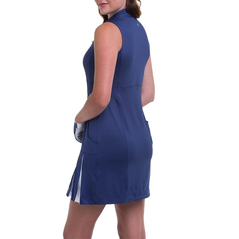 EP New York Zip Mandarin Collar Inky Womens Golf Dress EP New York Zip Mandarin Collar Inky Womens Golf Dress