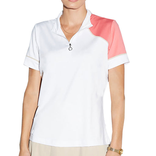 GGBlue Jesse White Punch Womens Golf Polo - WHT/PUNCH 4532/XL