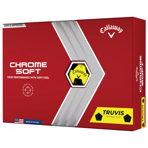 Callaway Chrome Soft Truvis Golf Balls - Dozen - Yellow/Blk