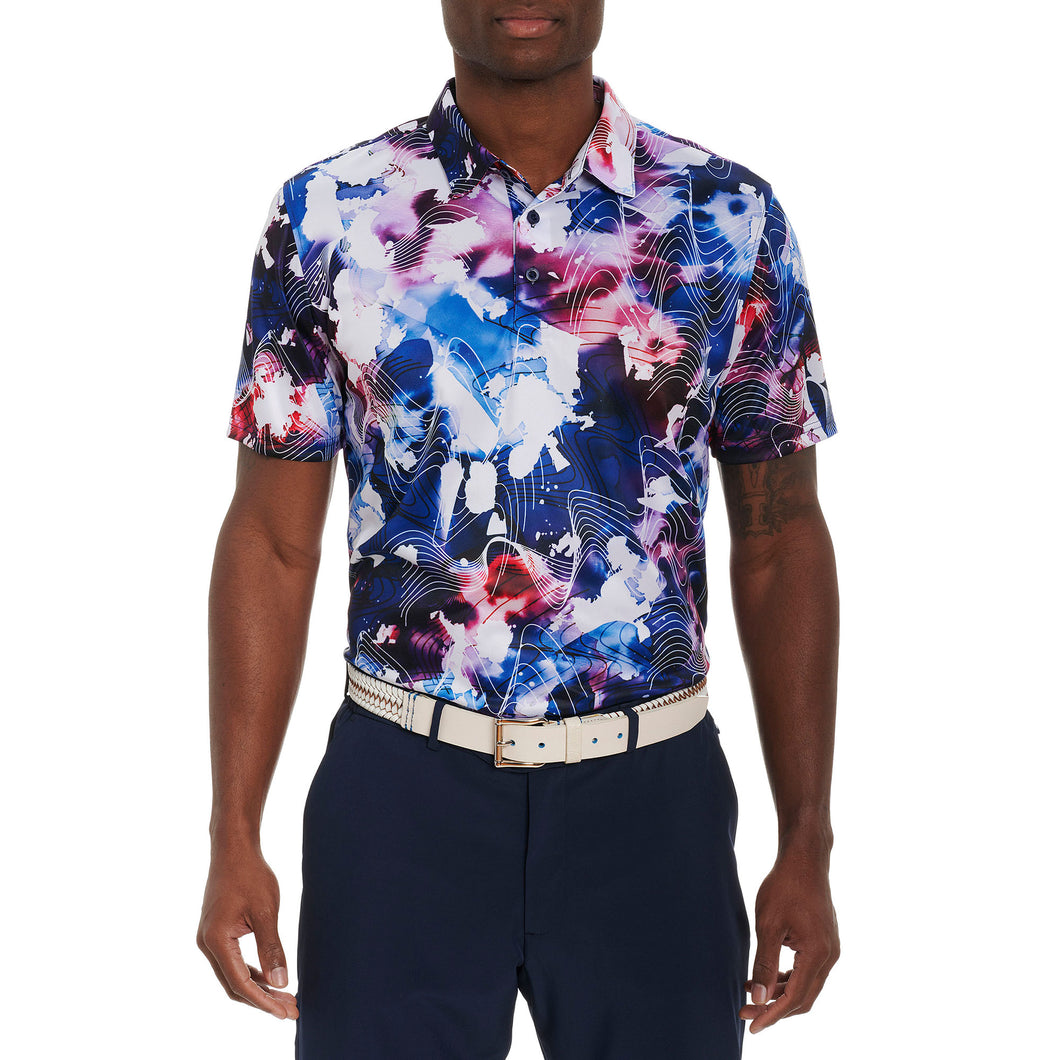 Robert Graham Rip Tide Knit Mens Golf Polo - Multi/XXL