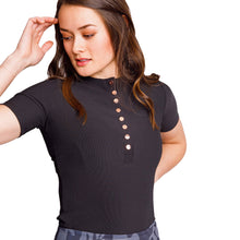 Load image into Gallery viewer, Calliope The Hayden Henley Womens Golf Polo - Black/L
 - 2