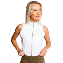 Load image into Gallery viewer, Calliope NYM White Womens Full Zip Sleeveless Polo - White/L
 - 1