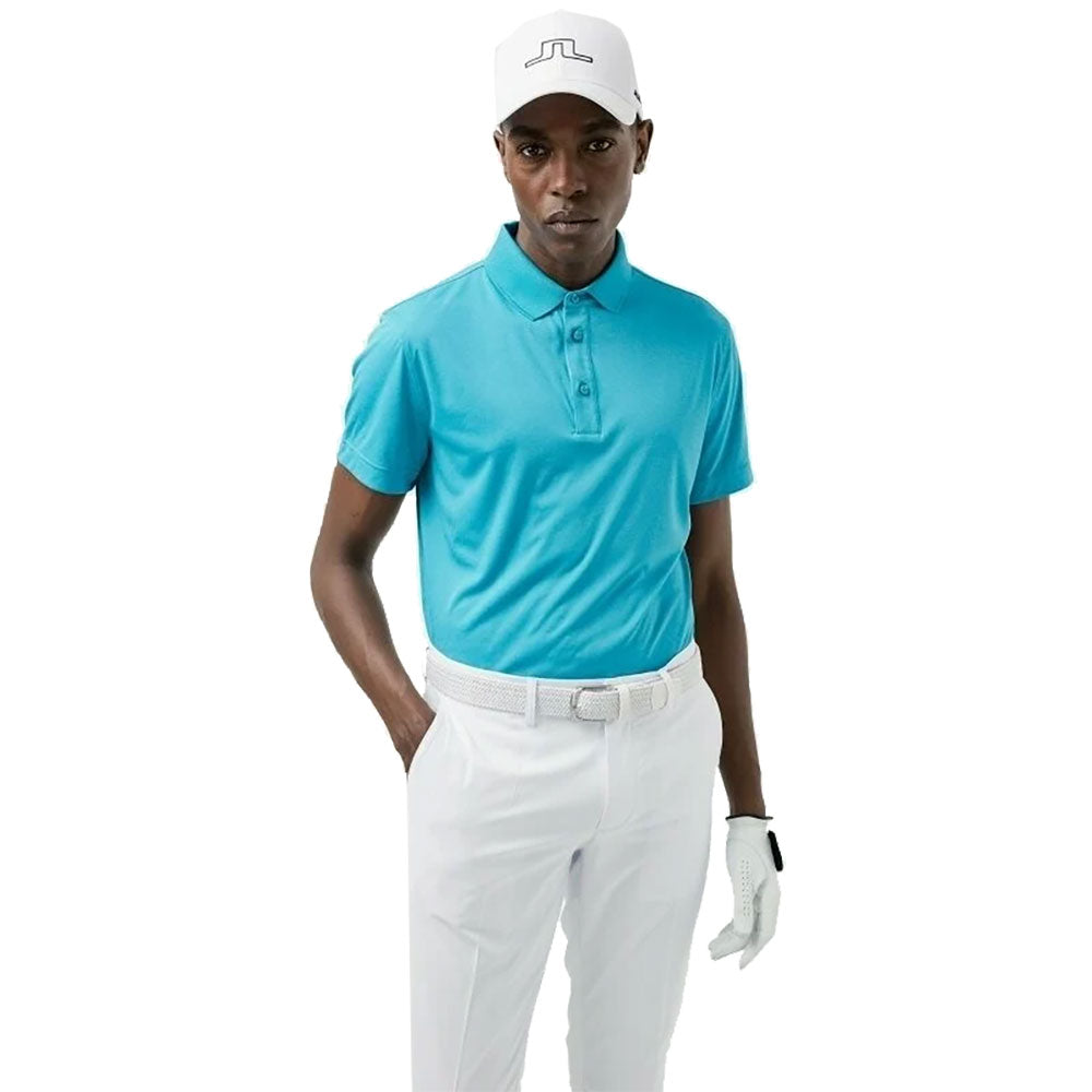 J. Lindeberg Blake Slim Fit Blue Mens Golf Polo - ENAMEL BLU O191/XXL