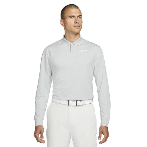 Nike Dri-Fit Victory Mens Long Sleeve Golf Polo - LT SMKE GRY 077/XXL