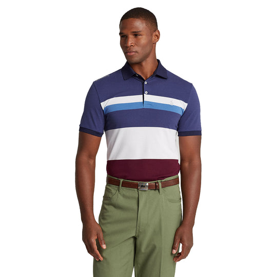 RLX Ralph Lauren Performance Pique Rich Ruby Multi Mens Golf Polo
