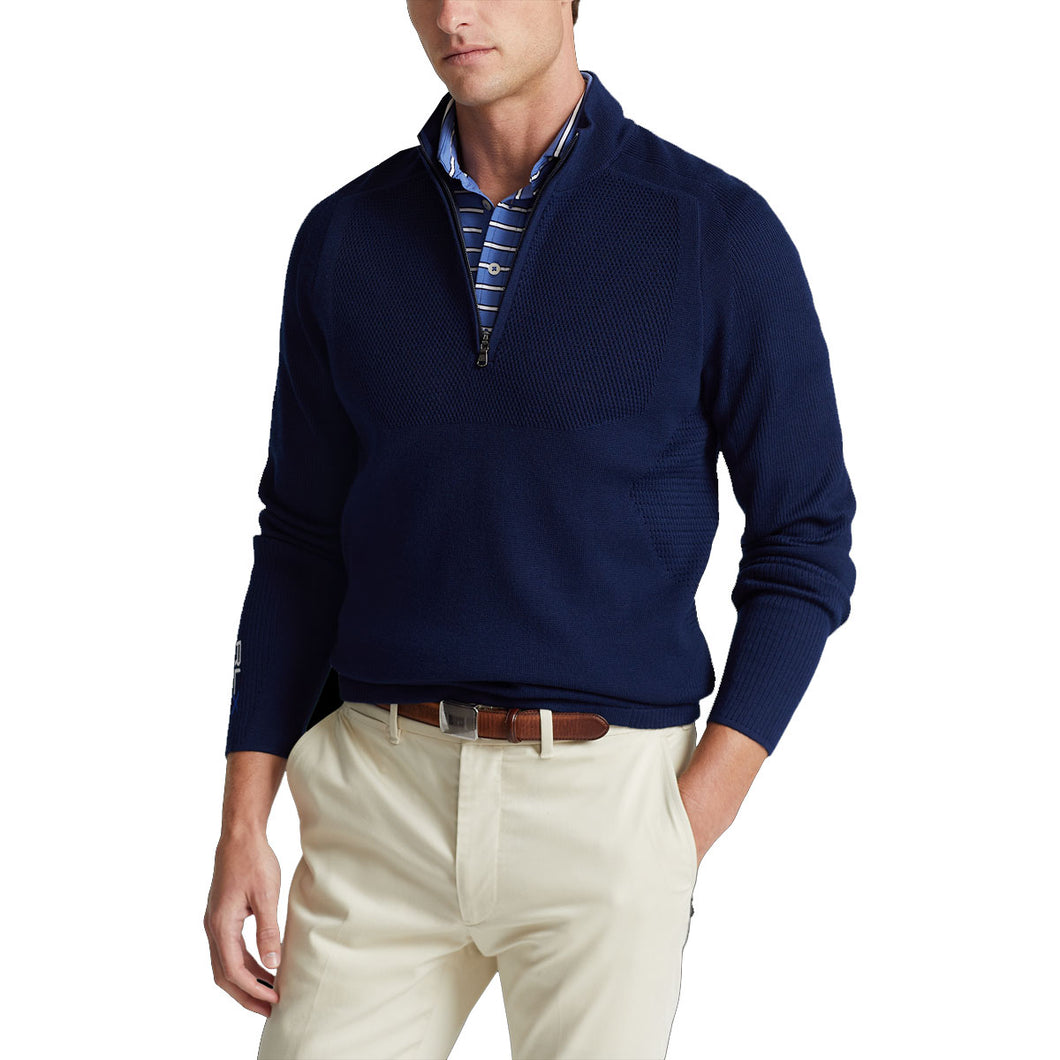 RLX Ralph Lauren Thermo Wind Navy Men Golf Sweater - French Navy/XL
