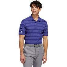 Load image into Gallery viewer, Adidas Two-Color Striped Indigo Mens Golf Polo - Indigo/Lt Purpl/XL
 - 1