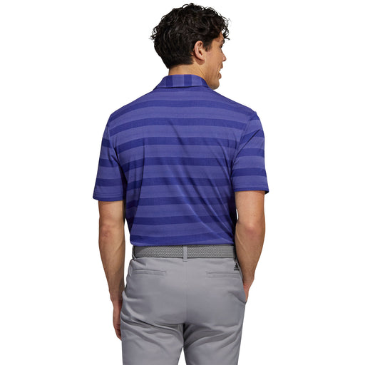 Adidas Two-Color Striped Indigo Mens Golf Polo