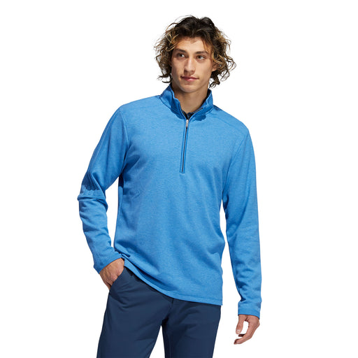 Adidas Three Stripes Mens Golf 1/4 Zip - Focus Blue/XXL