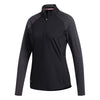 Adidas UV Solid Black Grey Womens Golf 1/2 Zip